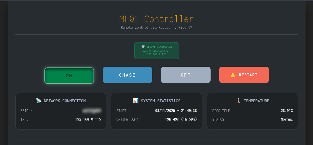 5.Web interface for remote control